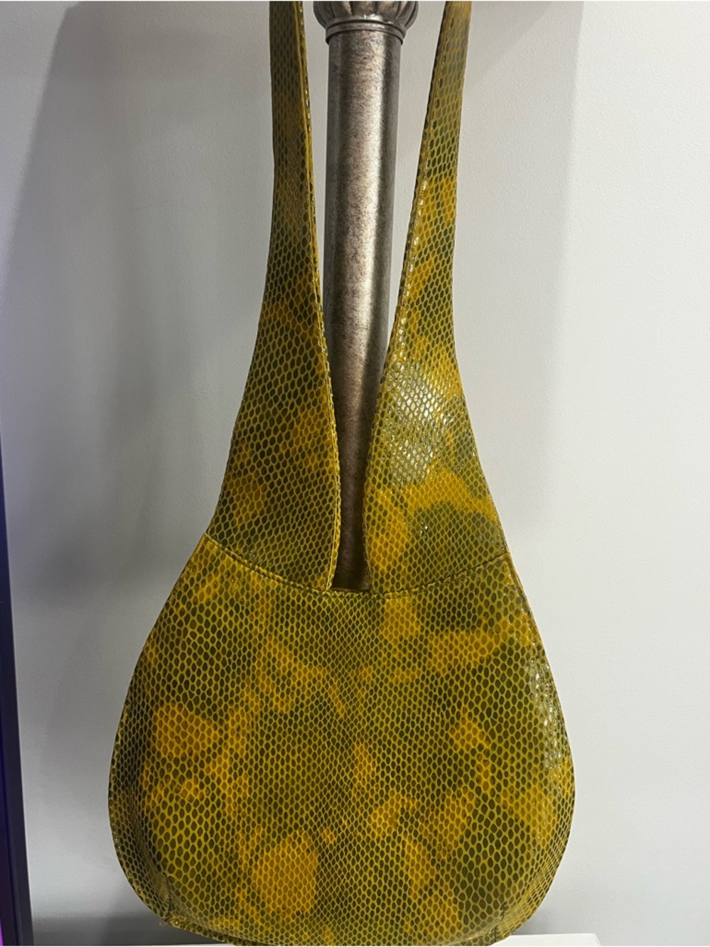 Yellow Snake-Embossed Hobo Bag - Picture 5 of 5